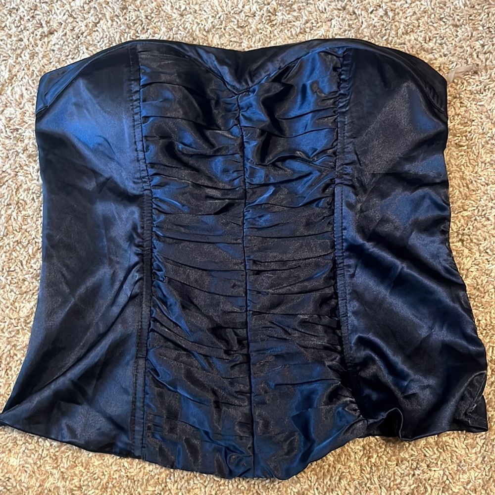 Ruched Zip Up Corset Top